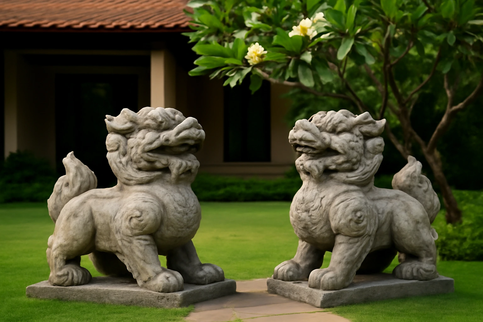 Tượng tỳ hưu ngoài cổng, sân vườn, mặt tiền: truyền thống linh thú gác cổng và những điều cần cân nhắc